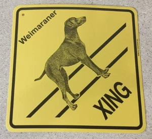 Plastic Yellow Dog Crossing Road Wall Sign Weimararn Breed Brand New Ships Free! - Picture 1 of 2