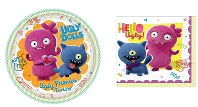 丑陋娃娃电影盘 7 英寸 - 8 克拉和餐巾 5 英寸 - 16 克拉 纸质生日派对 — 第 1/3 张图片