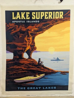 Lake Superior Apostle Islands被板Riley Blake Destinations面料 — 第 1/3 张图片