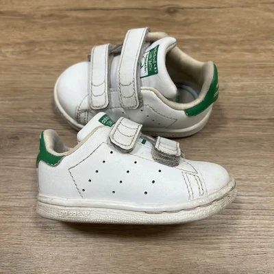 Adidas Stan Smith Zapatos de Bebé Niño Pequeño Talla 4K Blanco/Verde Correa Ajustable Foto 1 de 4
