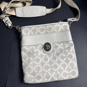 Coach Crossbody Bag Cream Monogram Crossbody - Picture 1 of 8