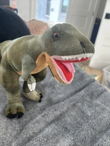 Medium T-Rex Dinosaur Green Dino Plush Stuffed Animal, CLEAN - Picture 1 of 1