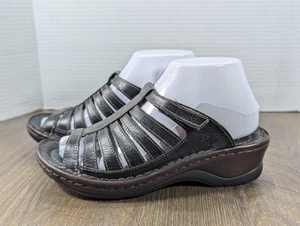 Josef Seibel Leder Sandalen Pantoletten Damen US 7,5 EU 38 Riemchen Wedges Slipper - Bild 1 von 15