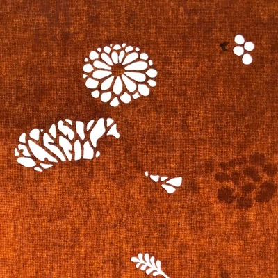 Antique Japanese Katagami Paper Kimono Stencil Katazome Leaf Plant Flowers C984 - Image 1 of 4