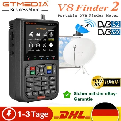 Profi Sat Finder GTMEDIA V8 Satelliten Messgerät DVB-S2/S2X Digital HD Satfinder - Bild 1 von 4
