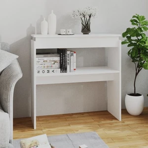 Console Table White Wood Wooden Modern Hallway Entry Display Shelf Desk - Picture 1 of 8