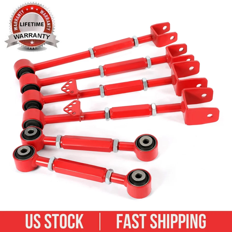 Red Steel Front Ball Joint Rear Camber Control Arm Kit For Accord TL TSX 08-13 - Image 1 of 4