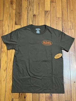 Camiseta informal Von Dutch grande marrón naranja estampado logotipo gráfico talla M Foto 1 de 4