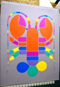 PÓSTER SERIGRAFÍA RESTAURANTE YAMATO LANGOSTA 1981 ARTISTA TOM KAMIFUJI 28 POR 21 - Imagen 1 de 3