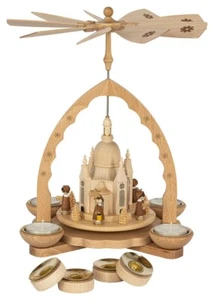 Richard Glässer Teelichtpyramide Frauenkirche, Seiffen, Erzgebirge #16045 - Bild 1 von 3