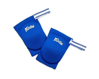 Fairtex Elastic Elbow Pads EBE1 Muay Thai Kick Boxing Protect Soft Fabric Blue - Image 1 of 3