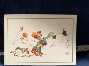 Cartolina di Natale Jack Russell Terrier di Louise Wood '89 - Foto 1 di 7