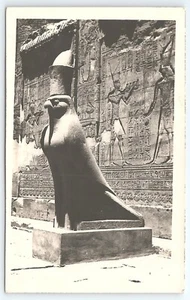 Postkarte RPPC Heiliger Falke des Horustempels um 1939 Edfu Ägypten - Bild 1 von 2