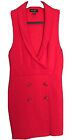 Red Newlook sleeveless blazer dress with side zipper opening size 12 Euro 