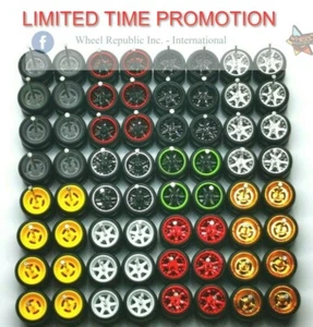 PROMO   6 spoke  + 4  Spoke  Custom Rubber Tire JDM 10 MM 32 sets - Bild 1 von 12