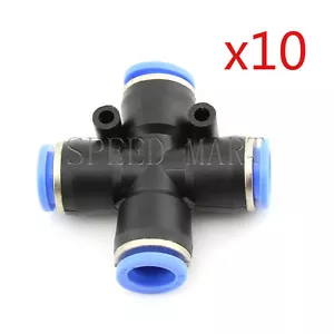 10X PZA12 Conector de Accesorios Rápidos de Aire Neumático 4 Vías 12 mm Manguera de Tubo Cruzado igual - Imagen 1 de 2
