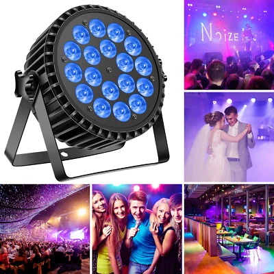 270W 18LED Stage Par Light RGBWA UV Wash Lighting DMX DJ Disco Party Show Light - Image 1 of 4