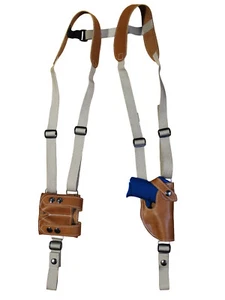 New Barsony Tan Leather Shoulder Holster Mag Pouch Sig Walther Ultra Comp 9 40 - Picture 1 of 8