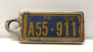 Vtg 1959 Penna DAV Mini License Plate Key Tag "A55-911"!! We Combine Shipping!! - Picture 1 of 2