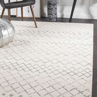 HARBOR IVORY GREY BOHO TRIBAL MOROCCAN MODERN FLOOR RUG - 4 Sizes **NEW** - image 1 of 4