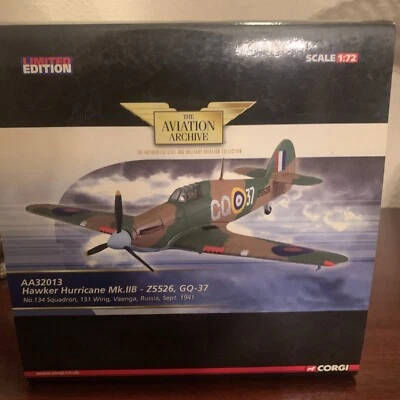 Corgi 1:72 AA32013 Hawker Hurricane Mk.IIB - Z5526, GQ-37 - Image 1 of 4