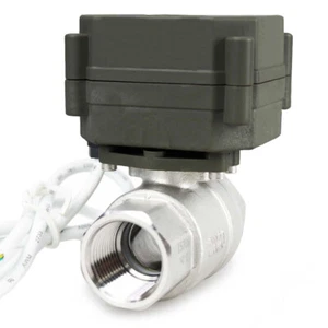 N/C 3/4" Stainless Steel 2 Wires Motorized Electric Ball Valve 9V 12V 24VAC/DC - Picture 1 of 4