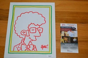 Tone Rodriguez Signed "The Simpsons" Disco Stu 8x10 Painting on Canvas ~JSA COA - Picture 1 of 7