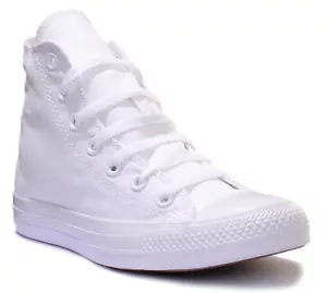 Converse All Star Hi Unisex Canvas Hi Top Turnschuhe in weiß Mono Größe UK 3 - 12 - Bild 1 von 12