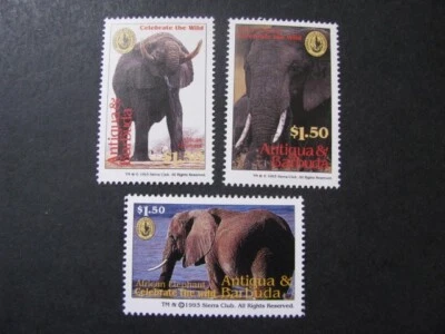 Estampillas de Antigua y Barbuda elefantes africanos emisiones nunca montadas sin usar Foto 1 de 4