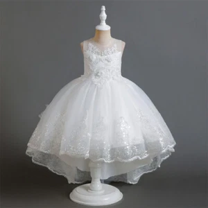 Flower Girls Kids Princess Tutu Dress Pageant Prom Gown Evening Formal Dress - Picture 1 of 46