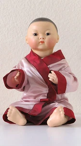 Asian "A.M" 36 Cm Antique Doll Reproduction - Picture 1 of 4