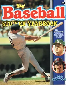 Topps MLB Baseball Sticker Annuario 1988 inutilizzato vuoto Mark McGwire Rookie nuovo - Foto 1 di 1
