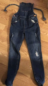 Girls 7/8 Year blue Wash Denim Co. overalls - Picture 1 of 4