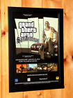 Grand Theft Auto San Andreas GTA rare petite affiche / page d'annonce encadrée PS2 Xbox 