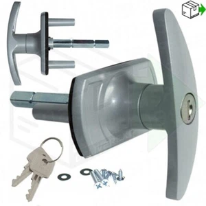 HENDERSON GRIGIO ARGENTO maniglia serratura porta garage albero lungo 35 mm Merlin Doric King - Foto 1 di 1