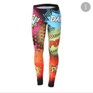 Girl's Multicolor Pop Art Graphic Super Hero Leggings girls youth m (size 8) - Picture 1 of 4