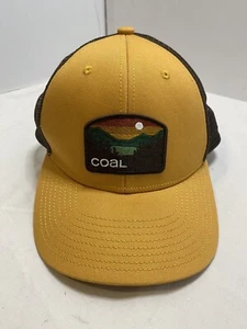 COAL~ Sunset View Hauler Mesh Trucker Hat Mustard Yellow/Brown SnapBack Cap OSFM - Picture 1 of 5