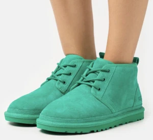 UGG Neumel Größe 6 Damen-Schnürstiefeletten Chukka grün smaragdfarben Wildleder authentisch - Bild 1 von 12