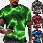 Männer 3D Print Kurzarm Fitnessmuskel T Shirt Top Sport Freizeit Urlaub