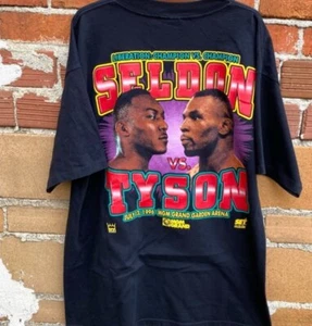 ππ»ππ» Vintage Mike Tyson Boxing tee shirt 90s black xl fight promo merch - Picture 1 of 2