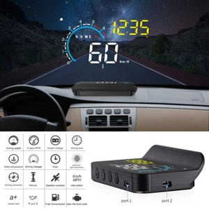 Universal Car Truck GPS OBD2 HUD Head UP Display Speedometer RPM Overspeed $& - Picture 1 of 10