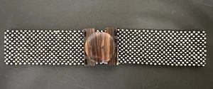 SEED BEAD WOMEN'S BELT 32 IN LONG GLASS BEADS WOOD HOOK LATCH BUCKLE STRETCHY - Picture 1 of 24