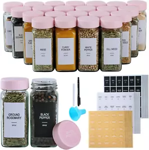 48 Glass Spice Jars with Labels,Spice Jar Set,4oz Seasoning Containers,Spice Con - Picture 1 of 8