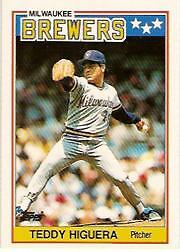 1988 Topps UK Minis Milwaukee Brewers Baseball Card #35 Teddy Higuera - NM-MT