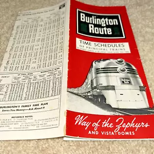 Mayo - Octubre 1963 SISTEMA DE RUTA BURLINGTON HORARIO FERROVIARIO - Camino de los ZEPHYRS - Imagen 1 de 7