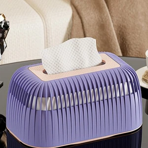 Tissue Box Holder Plastic Large Capacity Rectangle Napkin Box Cover Dispenser - Picture 1 of 21