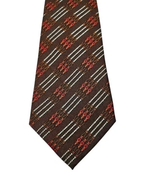 Corbata de cuello de seda ecuestre cinturón cadena vintage Hermes Paris marrón 55" Foto 1 de 4