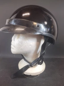 Casco Daytona Skullcap con visera pequeño punto negro brillante certificado 218 - Imagen 1 de 21