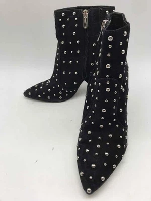 Sam Edelman Black Size 7.5 Suede Studded Heeled Ankle Boot - Image 1 of 4