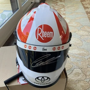 Christopher Bell Autografiado 2019 JGR RHEEM ¡Aspecto de casco tamaño completo! - Imagen 1 de 9
